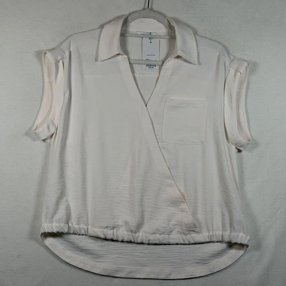 Nine West Dolman Surplice Blouse – Ivory Tusk – Size Medium – NWT